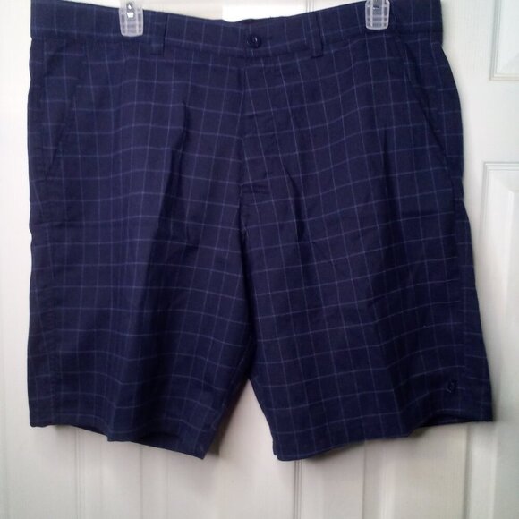 Hang Ten Shorts Men 40 Casual Plaid Blue - Picture 2 of 12